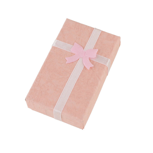 Cardboard Rectangle Jewellery Gift Box for Rings Earrings with Lid Ribbon Bow